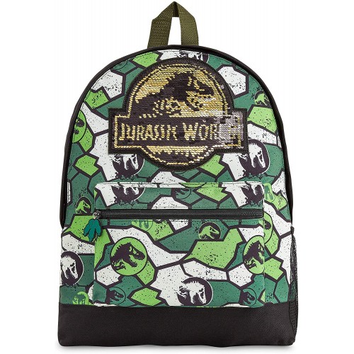 Cartella scuola Jurassic World - Logo Reversibile in paillettes