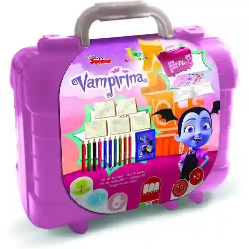 Valigetta timbrini Vampirina Disney, con Album, Puzzle e Matite