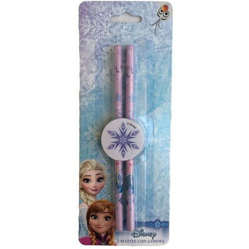 Set 2 matite con gomma Frozen Il regno di Ghiaccio