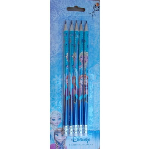 Blister 5 matite Frozen con gomma - Disney