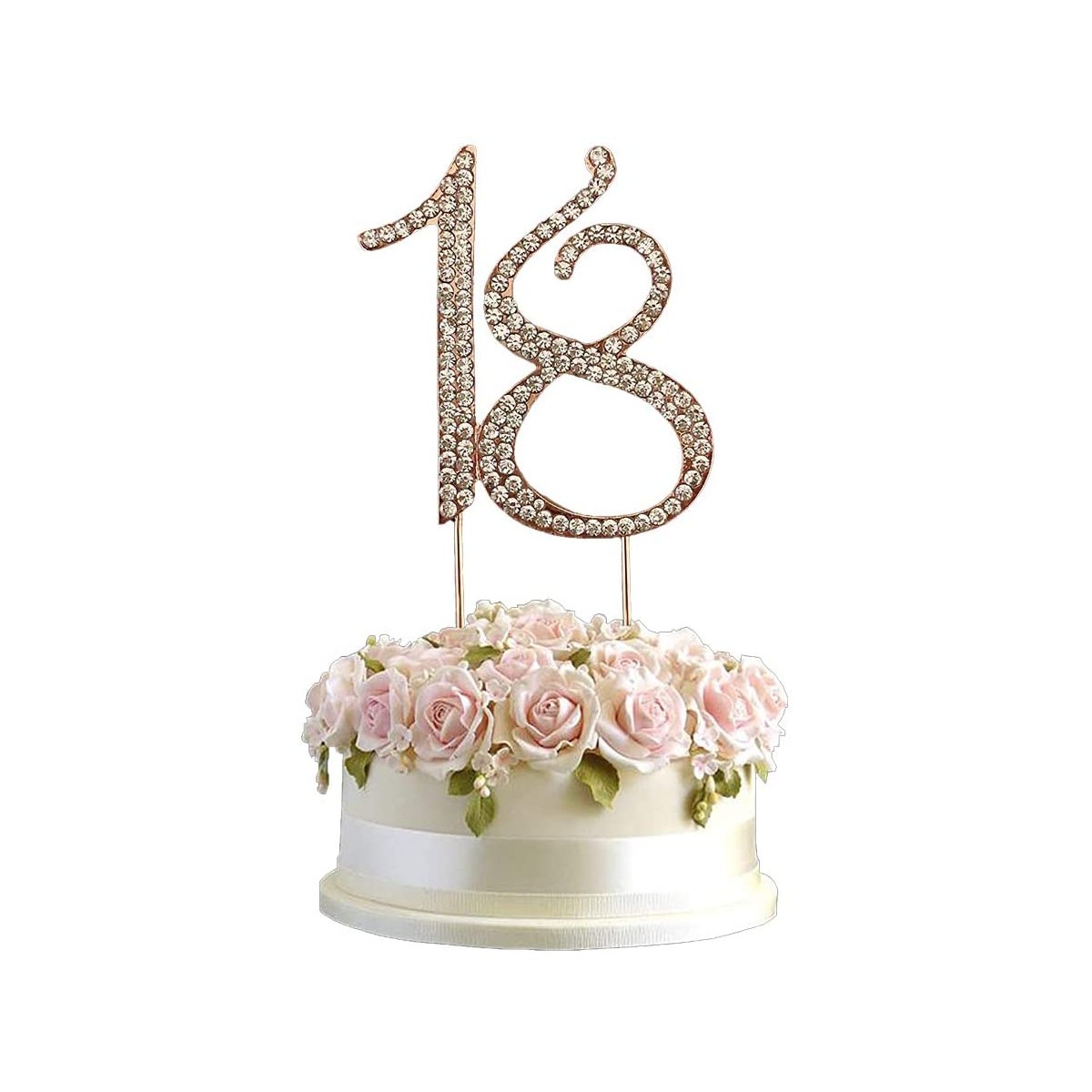 Happy Birthday Cake Topper 18 anni Blu,Amore Decorazione per Torta Compleanno per Compleanno 18 anni Con Palloncino A Forma Di Stella A Cuore Glitterato per Decorazioni Torta Compleanno per Ragazzo 