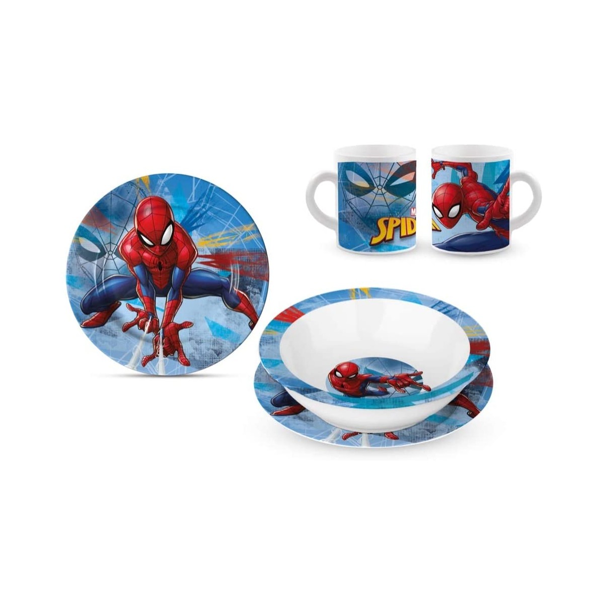 Set merenda o pranzo Spiderman in ceramica