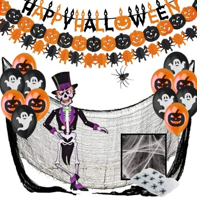 Kit festa Halloween, 28 articoli per allestimenti terrificanti