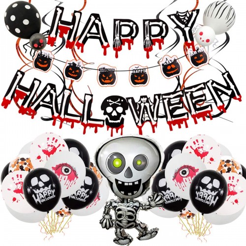 Set di Palloncini Halloween con Banner, 46 articoli