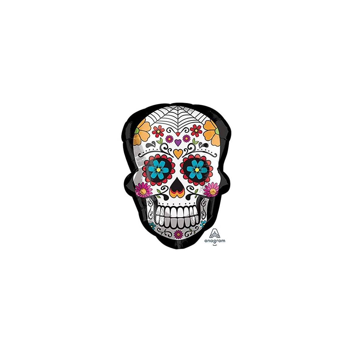 Supershape Sugar Skull - Halloween, palloncino teschio in alluminio