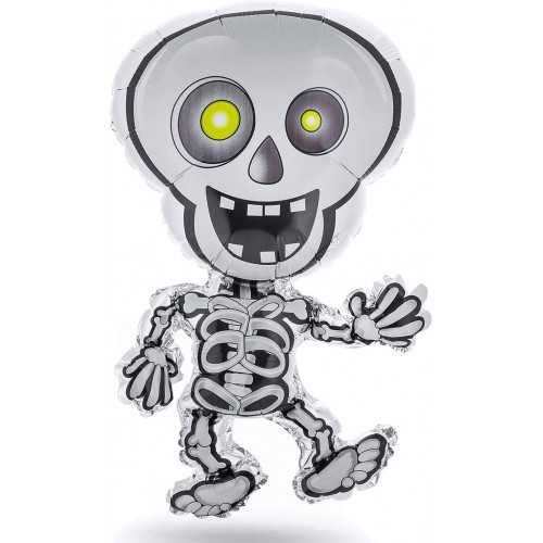 Palloncini scheletro Halloween, supershape in alluminio per feste
