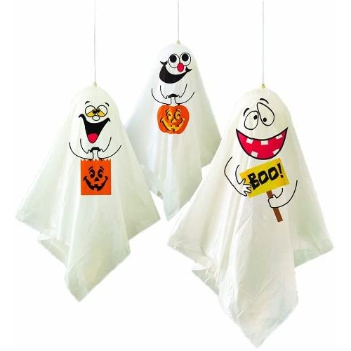 3 Decorazioni Fantasma di Halloween, in PVC