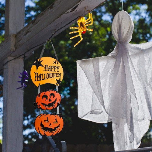 FEPITO Banner di Halloween Tessuto Extra Large 70In X 41In Halloween Sfondo Banner Zucca Spooky Decorazioni da Parete per Decorazioni di Halloween 