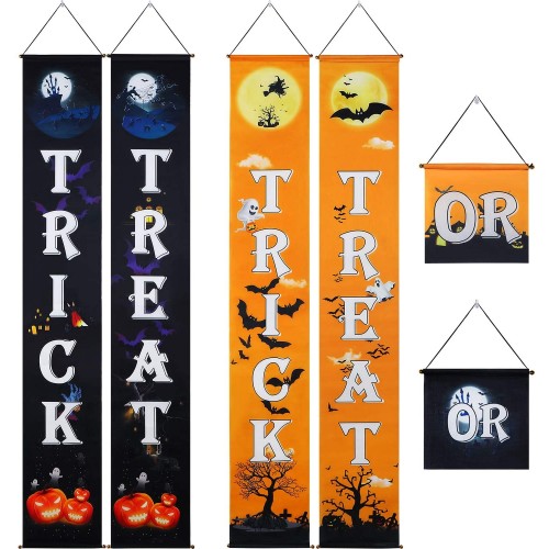 4 banner Halloween Trick or Treat, verticali, per allestimenti