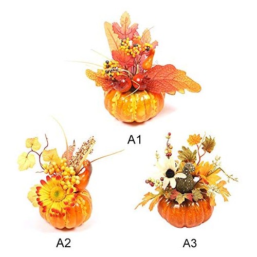 decorazione per la casa e la cucina Jedfore colore: arancione 16 pezzi Mini zucche di Halloween artificiali 