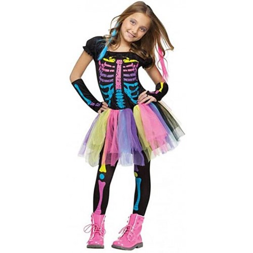 Costume scheletro bambina Halloween - Skeleton Girl