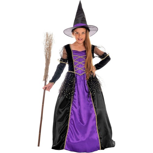Costume da strega principessa per bambine, terrificante e bello