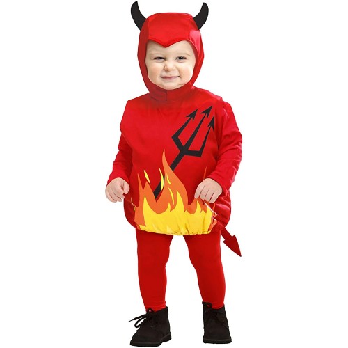 Costume Diavoletto rosso per bambini, Davil 1 - 3 anni