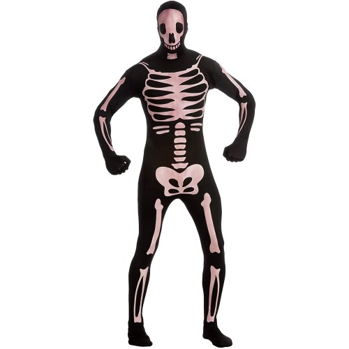 Costume da scheletro per adulti, tuta aderente per Halloween