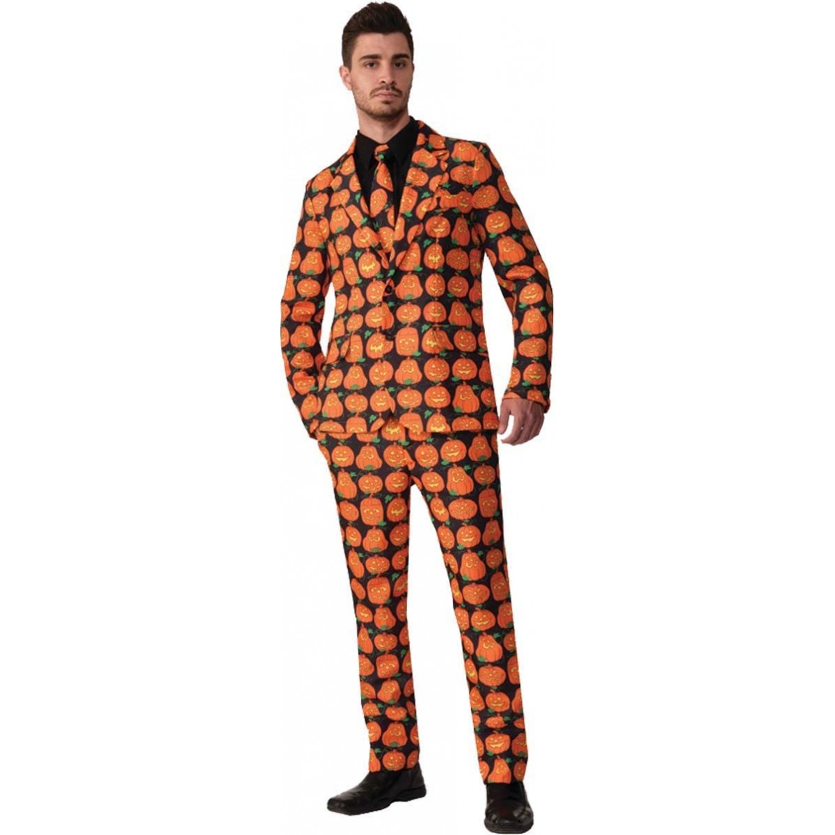 Costume Zucca di Halloween. giacca e pantaloni uomo