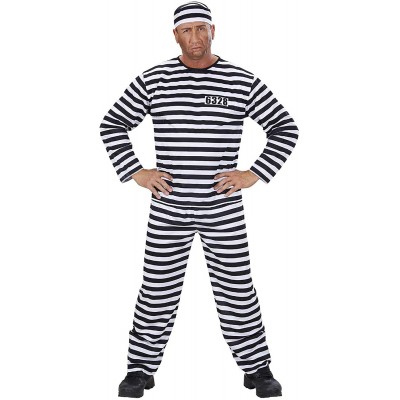 Costume da carcerato per adulti con accessori