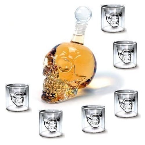 Bottiglia teschio + 6 Bicchieri Skull Head