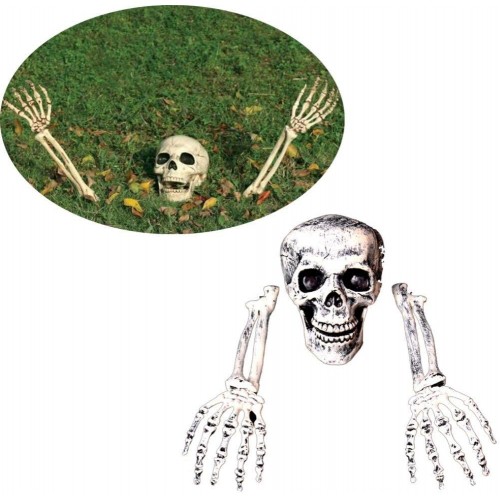 Decorazione scheletro e teschio seppelliti per giardino, Halloween Party