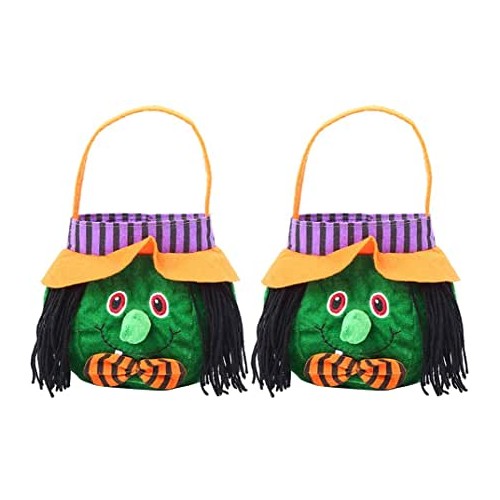 2 borse in stoffa tema strega di Halloween