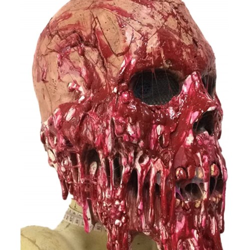 Maschera horror sanguinante, a forma di teschio, in lattice 100%