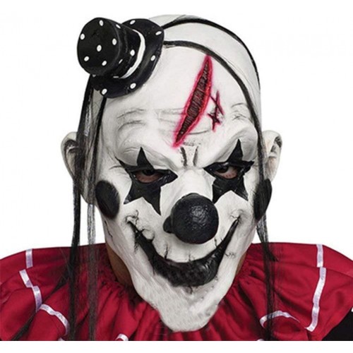Maschera Scary Clown con luci a LED. in PVC, per Halloween