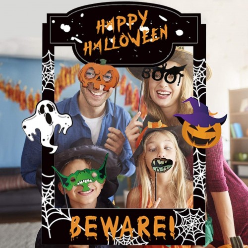 Photo Booth Halloween, cornice e maschere