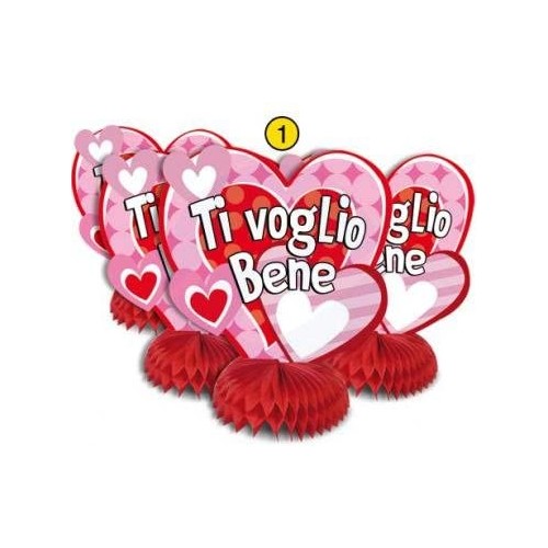 Set 4 centrotavola San Valentino nido d'ape