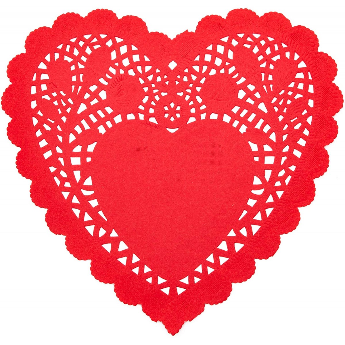 Centrini di carta a forma di cuore, 100 pezzi, colore rosso, per feste