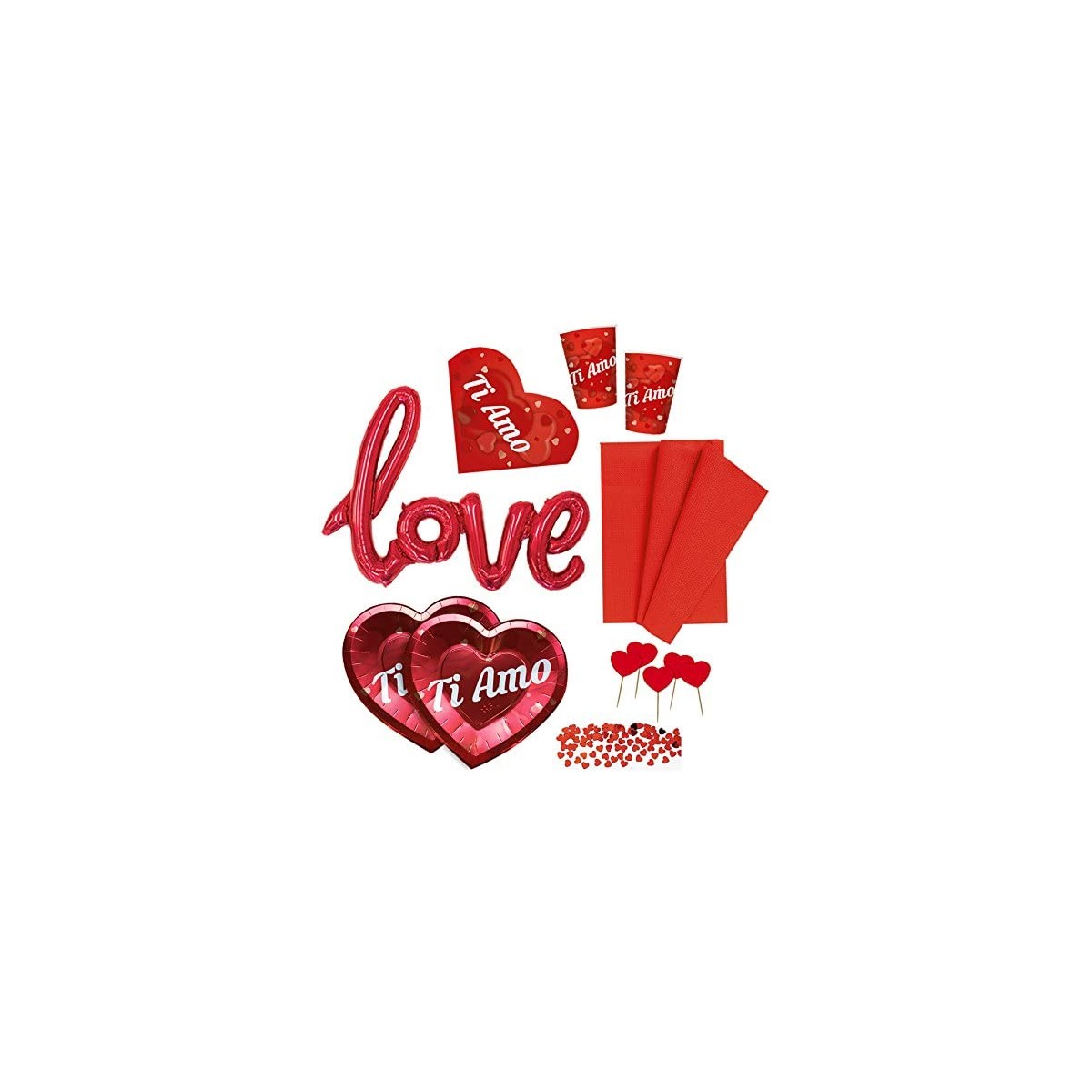 Kit N.2 Coordinato San Valentino con Palloncino scritta Love