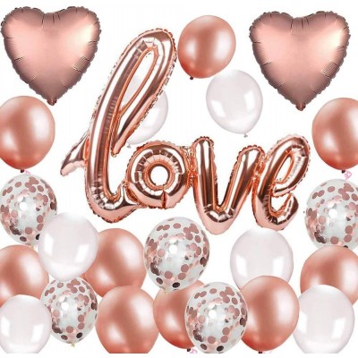 Set 20 palloncini oro rosa Love e cuori, per San Valentino