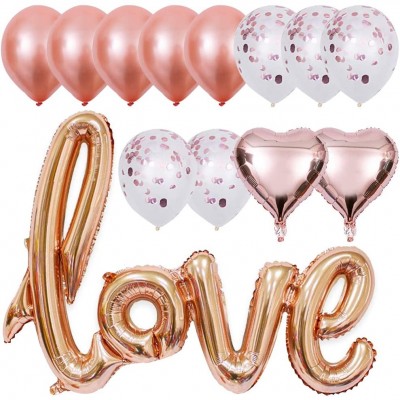 Kit 12 Palloncini rosa oro per San Valentino, in carta stagnola