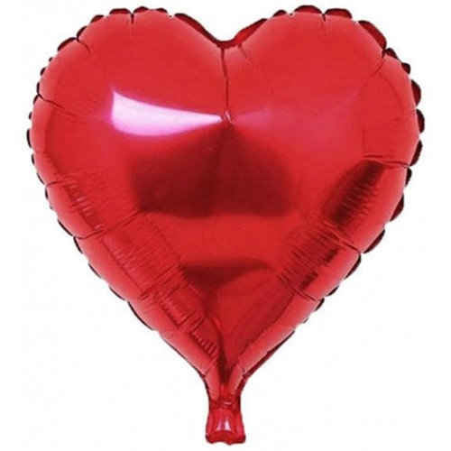 Kit 10 palloncini forma cuore rossi in alluminio, per San Valentino