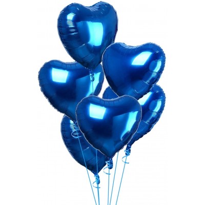 Set con 20 Palloncini foil cuore, colore blu elettrico, per feste