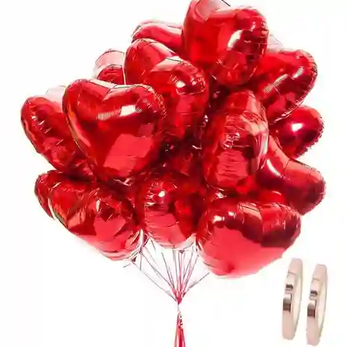 Set di 25 Palloncini forma cuore da 45 cm, per feste romantiche