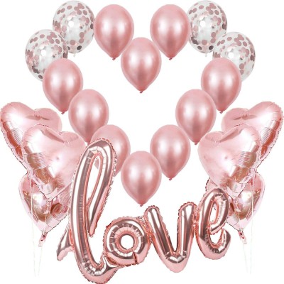 Set 21 Palloncini rosa oro per feste Chic e romantiche
