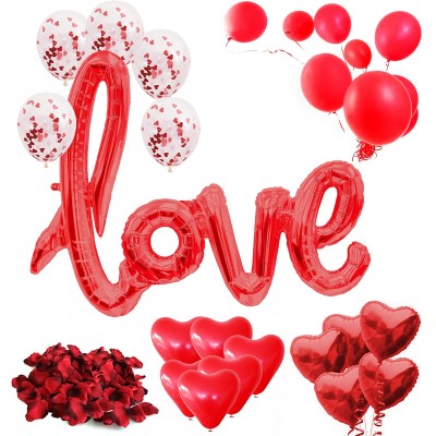 Set 31 palloncini San Valentino, 200 petali rossi per feste romantiche