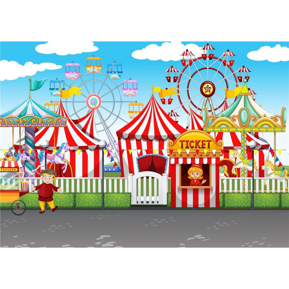 Carnevale Circo Decorazione Grande portafoto in tessuto per decorazioni feste da circo Ercole per feste Carnevale Portafoto Puntelli banner sullo sfondo Sfondo per feste di circo di carnevale 