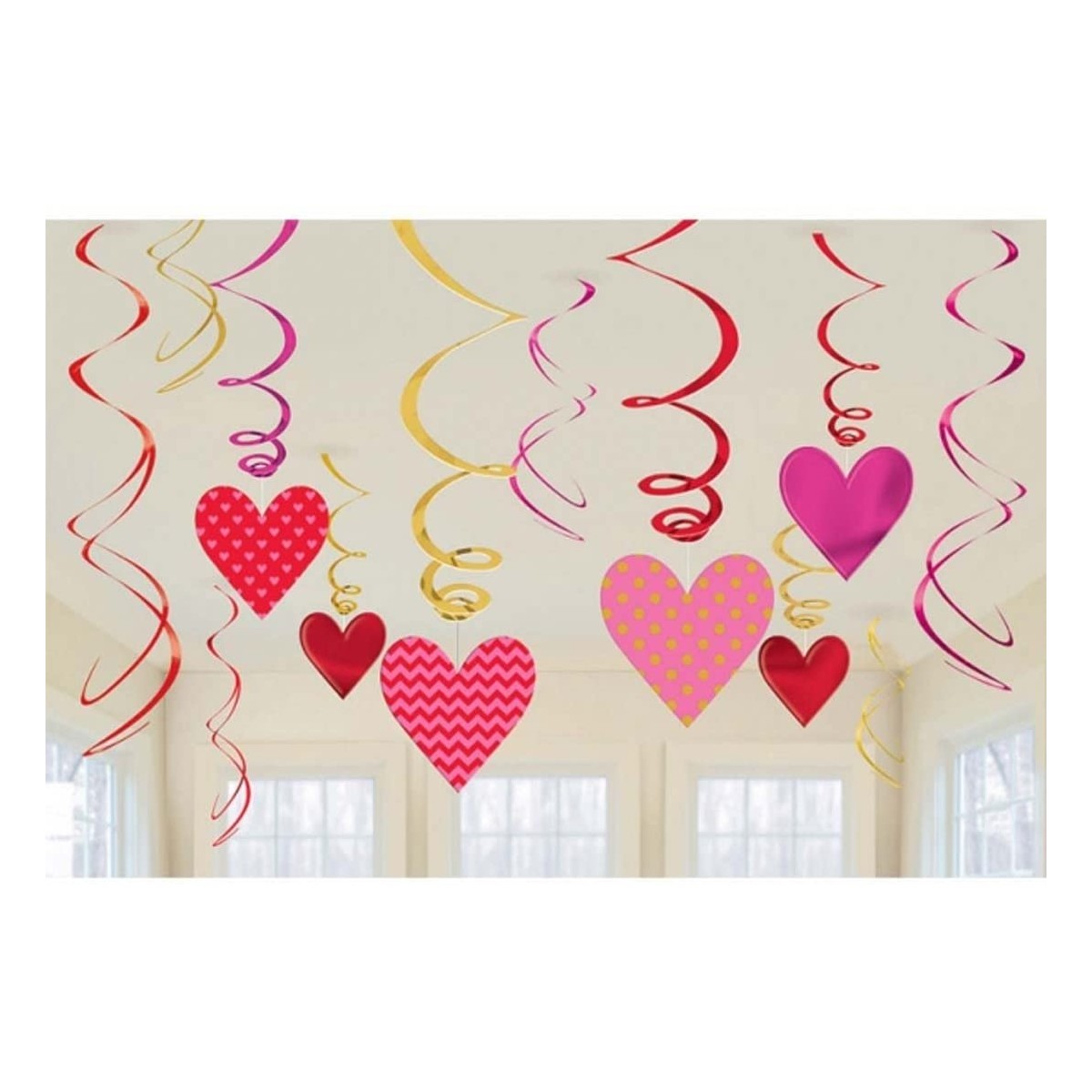 Cuoricini Decorativi,Kit San Valentino Festone Cuore in Carta cm 400 7 Fili Cuori d Appendere cm 213 Kit Decorazione San Valentino 