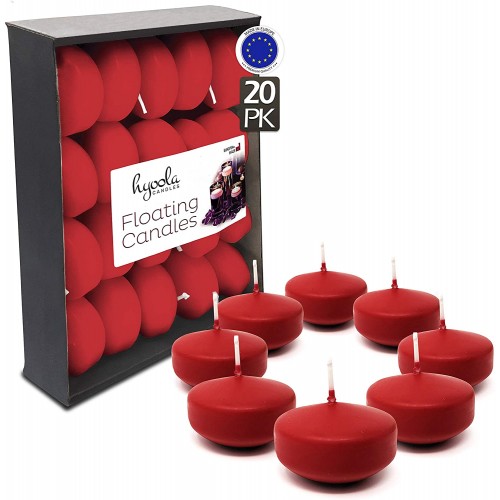 Set 20 Candele galleggianti rosse da 5,1 cm, per feste romantiche