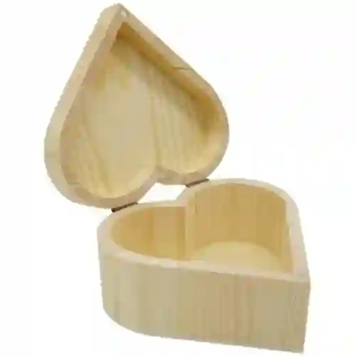 Scatola forma cuore in legno, realizzata artigianalmente, confezione regalo