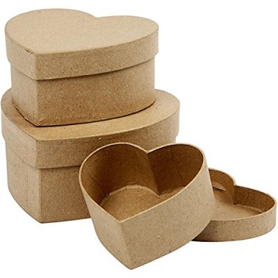 Set di 3 scatole in cartone a forma di cuore, per confezioni regalo