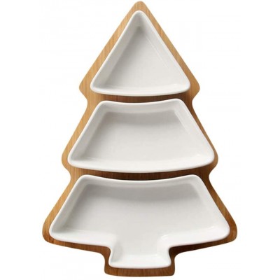 Piatto forma albero natale in ceramica, vassoio per Natale