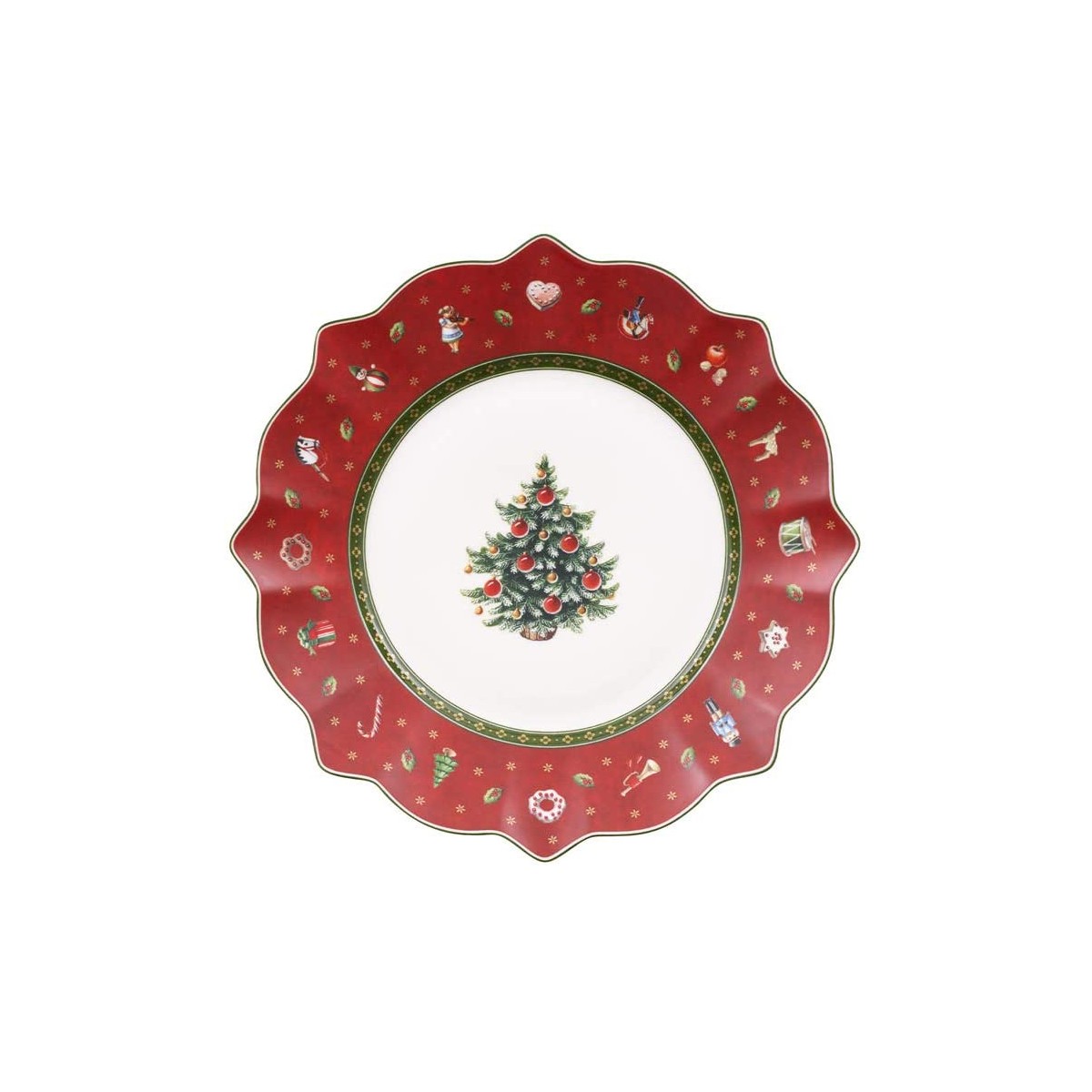 Piatto vassoio in porcellana di Natale, con decorazioni, da collezione