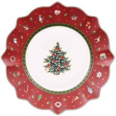 Piatto vassoio in porcellana di Natale, con decorazioni, da collezione