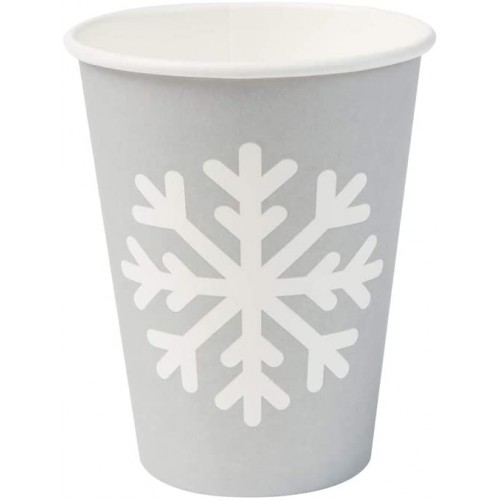 Set da 50 bicchieri di carta Fiocco di neve, per Natale o feste