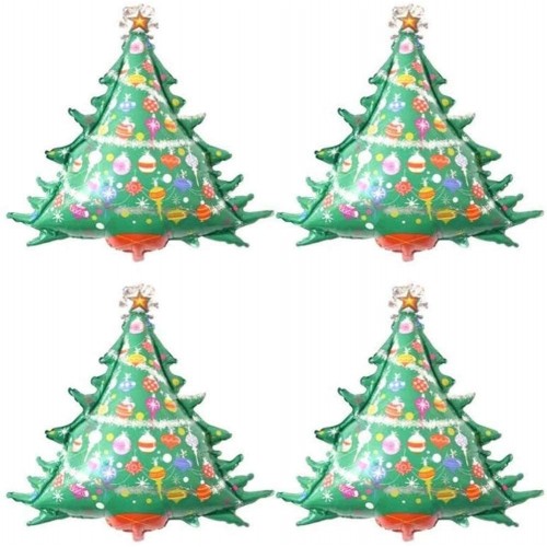 Set da 4 palloncini abete, Albero di Natale, in alluminio, per feste