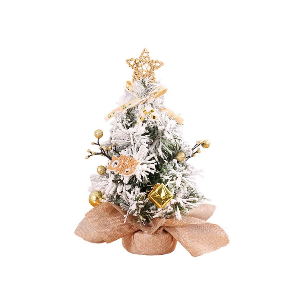 Mini Albero di Natale centrotavola pino con neve, decorazione tavola