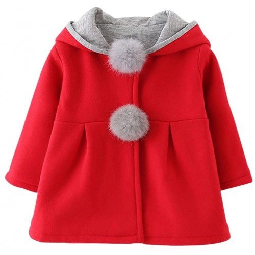 Cappotto rosso invernale per bambini, per Natale, da coniglietto