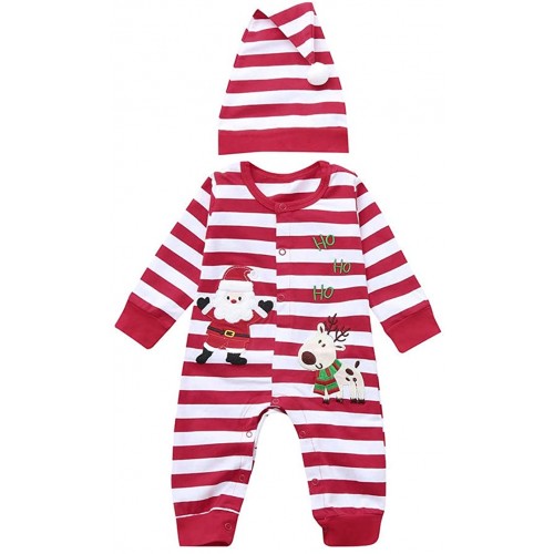 Vestito neonato body, Natalizio, con stampe Babbo Natale e cappello