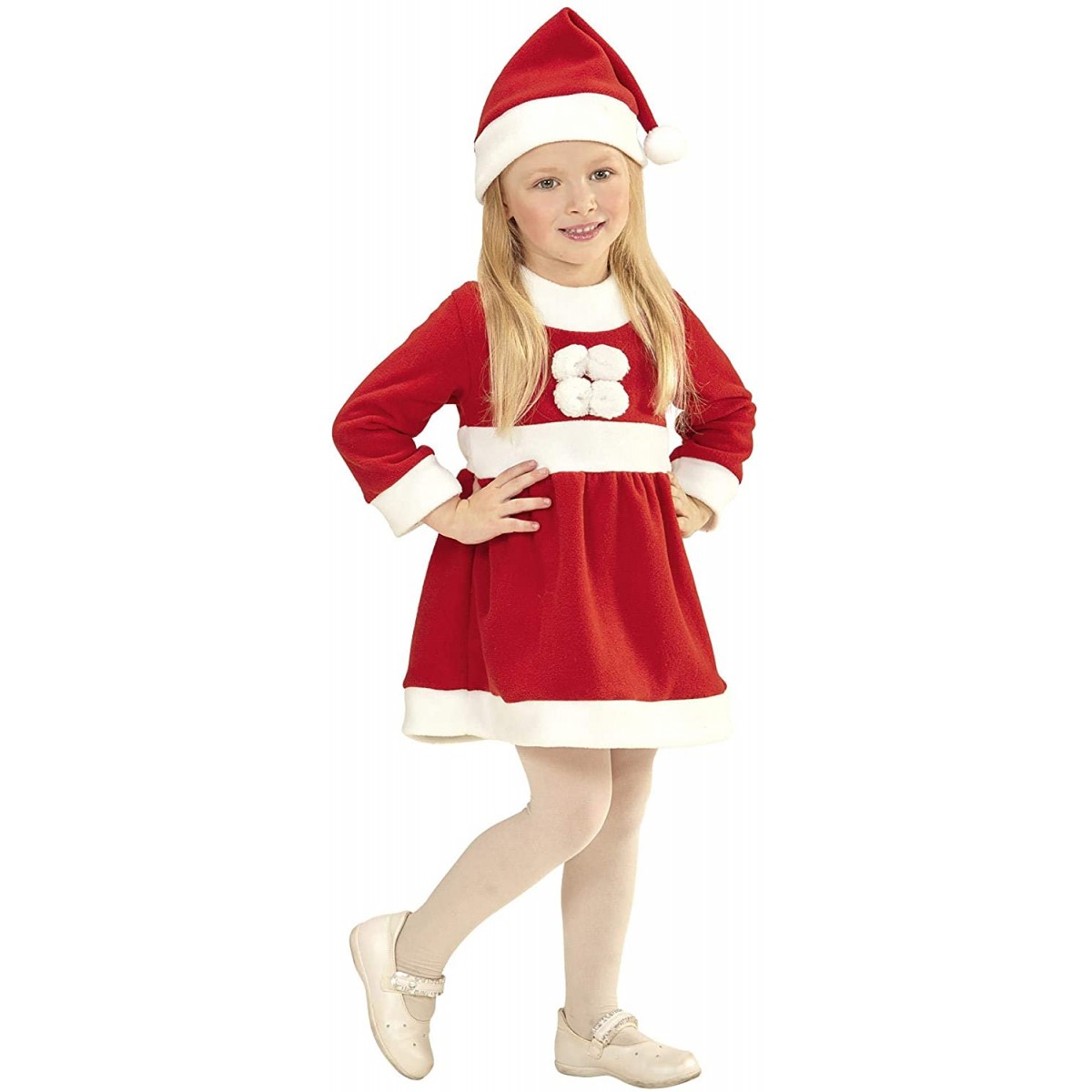 Costume Babbo Natale per bambina, per saggi, Carnevale, Natale